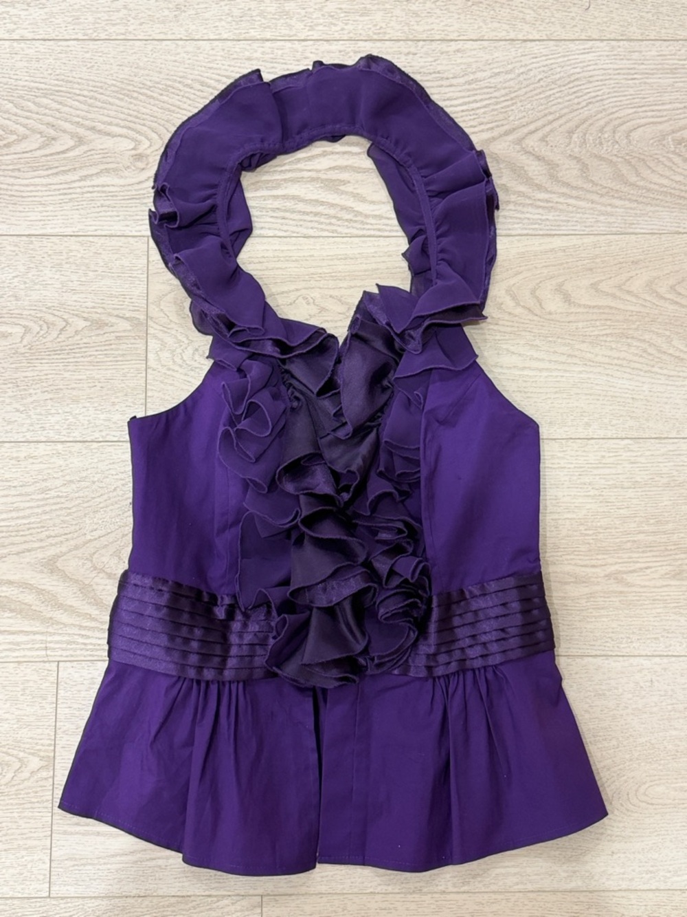 2B Bebe Purple Ruffled Halter Vest